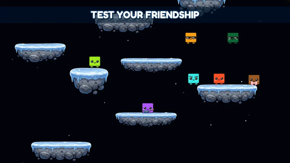 Squarelings climbing through an icy cooperative challenge